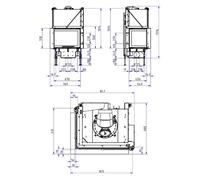 Insert bois SCHMID Ekko L 67(45) h evo 9 kW porte coulissante Hauteur de la porte 51 cm, avec BRS, Chamotte blanc