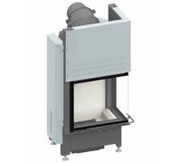 Insert bois SCHMID Ekko R 55(34) h 5 kW porte coulissante Türhöhe 51cm, mit BRS, Schamotte Weiss