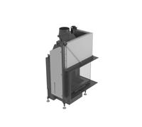 Insert bois SCHMID Ekko R 67(34)51 h evo 7 kW porte coulissante Hauteur de la porte 51 cm, avec BRS, Chamotte blanc