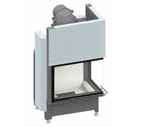 Insert bois SCHMID Ekko R 67(45) h – 9 kW – vitré sur 2 côtés Hauteur de la porte 51 cm, Chamotte blanc