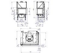 Insert bois SCHMID Ekko R 67(45) h evo 9 kW porte coulissante Hauteur de la porte 51 cm, avec BRS, Chamotte blanc