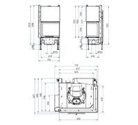 Insert bois SCHMID Ekko R 67(45) h evo 9 kW porte coulissante Türhöhe 57 cm, Guss Anthrazit
