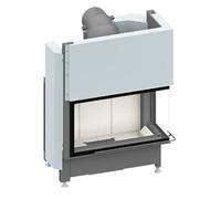 Insert bois SCHMID Ekko R 84(34) h 9 kW porte coulissante Hauteur de la porte 51 cm, avec BRS, Chamotte blanc