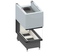 Insert bois SCHMID Ekko U60(90) h - 14kW vitré 3 côtés Hauteur de la porte 51 cm, Chamotte blanc