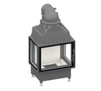 Insert bois SCHMID Ekko U67(45) s porte pivotante 9 kW Hauteur de la porte 51 cm, Fonte anthracite, Droite