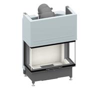 Insert bois SCHMID Ekko U84(34) h 10,5 kW porte coulissante Anthracite, Hauteur de la porte 57 cm, Chamotte blanc