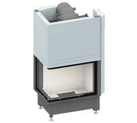 Insert bois SCHMID Ekko W L 67(45)51 h porte coulissante 14,9 kW Hauteur de la porte 51 cm, avec BRS, Chamotte blanc