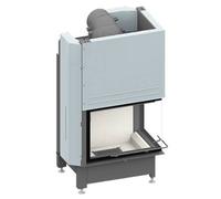 Insert bois SCHMID Ekko W R 67(45)51 h 14,9 kW porte coulissante Hydro Hauteur de la porte 51 cm, avec BRS, Chamotte blanc