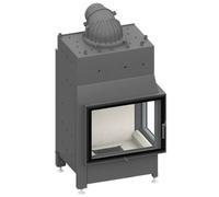 Insert bois SCHMID Ekko W R 67(45)51 s 14,9 kW avec pont, porte pivotante, Hydro Hauteur de la porte 51 cm, Fonte anthracite, Charnière de la porte gauche