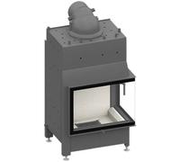 Insert bois SCHMID Ekko W R 67(45)51 s porte pivotante 14,9 kW sans pont Hauteur de la porte 51 cm, Chamotte anthracite, Charnière de la porte gauche