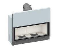 Insert bois SCHMID Lina 120 h porte coulissante 10 kW Hauteur de la porte 51 cm, avec BRS, Chamotte anthracite