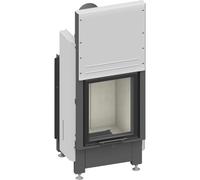 Insert bois SCHMID Lina 45 h 7 kW porte coulissante Hauteur de la porte 57 cm, Chamotte blanc