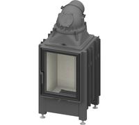 Insert bois SCHMID Lina 45 s 7 kW porte pivotante Hauteur de la porte 57 cm, Chamotte blanc, Droite