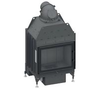 Insert bois SCHMID Lina 67 s evo 9 kW porte pivotante Cristal, Hauteur de la porte 51 cm, Chamotte anthracite , Droite