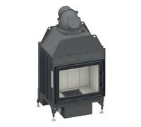 Insert bois SCHMID Lina 67 s evo 9 kW porte pivotante Cristal, Hauteur de la porte 57 cm, Chamotte blanc, Droite