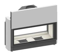 Insert bois SCHMID Lina TV 120 h/s porte coulissante/porte pivotante 10 kW Hauteur de la porte 51 cm, avec BRS, Chamotte blanc