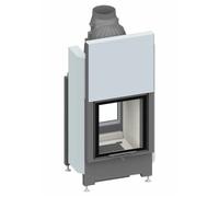 Insert bois SCHMID Lina TV 45 h/s 7 kW porte coulissante/porte pivotante, traversée - tunnel Hauteur de la porte 57 cm, Chamotte anthracite