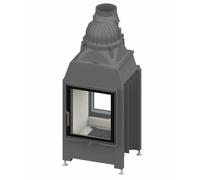 Insert bois SCHMID Lina TV 45 s/s 7 kW porte pivotante/porte pivotante traversée - tunnel Hauteur de la porte 57 cm, Chamotte blanc, droite