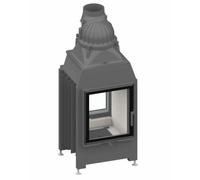 Insert bois SCHMID Lina TV 45 s/s 7 kW porte pivotante/porte pivotante traversée - tunnel Hauteur de la porte 57 cm, Chamotte blanc, gauche