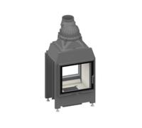 Insert bois SCHMID Lina TV 55 s/s 7 kW traversée - tunnel porte pivotante/porte pivotante Hauteur de la porte 57 cm, Chamotte blanc, droite