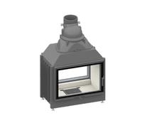 Insert bois SCHMID Lina TV 73 s/s 9 kW traversée - tunnel porte pivotante/porte pivotante Hauteur de la porte 51 cm, Chamotte blanc, Gauche