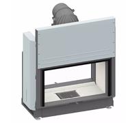 Insert bois SCHMID Lina TV 8751 h/k Cristal+ avec porte coulissante / inclinable 10 kW Hauteur de la porte 51 cm, Chamotte blanc