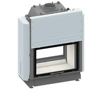 Insert bois SCHMID Lina W TV 73 h/s porte coulissante/porte pivotante, traversée - tunnel 11 kW Hauteur de la porte 51 cm, avec BRS, Chamotte anthracite