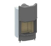 Insert bois SCHMID Pano 55 h porte coulissante 7 kW Anthracite, Hauteur de la porte 57 cm, Chamotte beige lisse