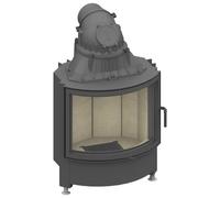 Insert bois SCHMID Ronda 67 s porte pivotante 9 kW Anthracite, Hauteur de la porte 51 cm, Chamotte anthracite, gauche