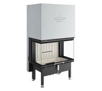 Insert bois Spartherm Arte 3RL-80h 11,4 kW chamotte noire avec cadre de support et cadre de finition
