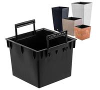 Insert Carré Interchangeable Avec Poignées 26x26 Cm Noir 13 L Pour Pots Prosperplast H 50 Cm Multicolore