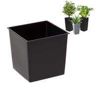 Insert carré remplaçable, durable, 24,5 x 23,5 cm, noir, 12 l, pour pots Lamela de 46,5 x 25 cm, facilite le contrôle de la teneur en eau dans le pot, réduit la consommation de sol