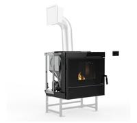 Insert cheminée à pellets Palazzetti Ecofire Idro TC V15 15,2 kW avec ventilateur d'air ambiant