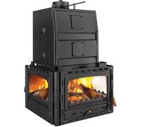 Insert cheminée hydraulique PRITY 3C W35 - 40 kW | Porte en fonte | 60 L d'eau