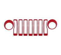 Insert De Calandre Avant En Maille Pour Jeep Wrangler Jl,Garniture De Couverture De Lumière De Sauna,Intérieur Extérieur En Carbone,2018-2022 - Type Rouge