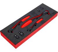 Insert de chariot d'atelier avec cliquet adaptateur jeu 1/4-3/8-1/2" 7 pièces...