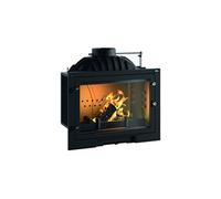 Insert de cheminée à bûches MILOS 700 9,5 kW Noir avec vitre