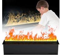 Insert de cheminée électrique avec flamme réglable et humidificateur - App, télécommande et contrôle tactile pour une ambiance chaleureuse à la maison