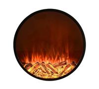 Insert de cheminée électrique rond, cheminée décorative ne chauffant pas, effet de flamme réaliste 3D, une seule couleur de flamme, télécommande