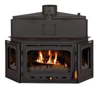 Insert de cheminée PRITY ATC W20 | 26,1 kW | porte fonte | réservoir 34 L