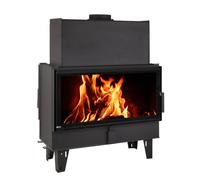 Insert de cheminée tunnel BefHome Twin 10 N II verre / acier pivotant sur 2 côtés