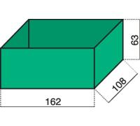 Insert de coffret de rangement Hünersdorff 624400 (L x l x H) 162 x 108 x 63 mm Nombre de compartiments: 1 1 pc(s)