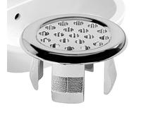 Insert de débordement de lavabo de salle de bain - Anneau de garniture de vidange du bassin, couvercle de trou de débordement | Chrome Remplacement Accessory Double couche, solution d'ajustement rond