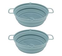 Insert de friteuse en silicone pliable 2PCS | Qualité alimentaire et tolérance à la chaleur (- 40 ° C à 200 ° C) | Splash - Preuve de friteuse pour four/micro-ondes |