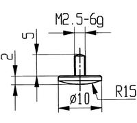 KÄFER insert de mesure Ø 10 mm rayon de courbure 15 (4000851638)
