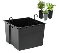 Insert de pot de fleurs carré remplaçable, durable, 38,5 x 28 cm, noir, 38 l, pour Lamela 74 x 40 cm et 41 x 39 cm, facilite le contrôle de la teneur en eau dans le pot, réduit la consommation de sol