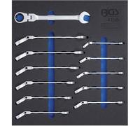Insert de Servante d Atelier 2/3 - Jeu de 12 Clés Mixtes à Cliquet Coudées 8-19 mm - Précision et Ergonomie - D-Work