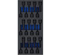Insert de Servante d'Atelier 1/3 - Jeu de 24 Douilles à Embouts 12,5 mm (1/2) - Puissance et Polyvalence - D-Work
