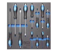 Insert de servante d'atelier 2/3 - BGS TECHNIC - Jeu de tournevis 12 pièces - 6 pans - Softgrip ergonomique