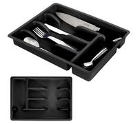 Vilde Organisateur de couverts pour tiroirs – 5 compartiments, noir, 36 x 25,5 x 6 cm